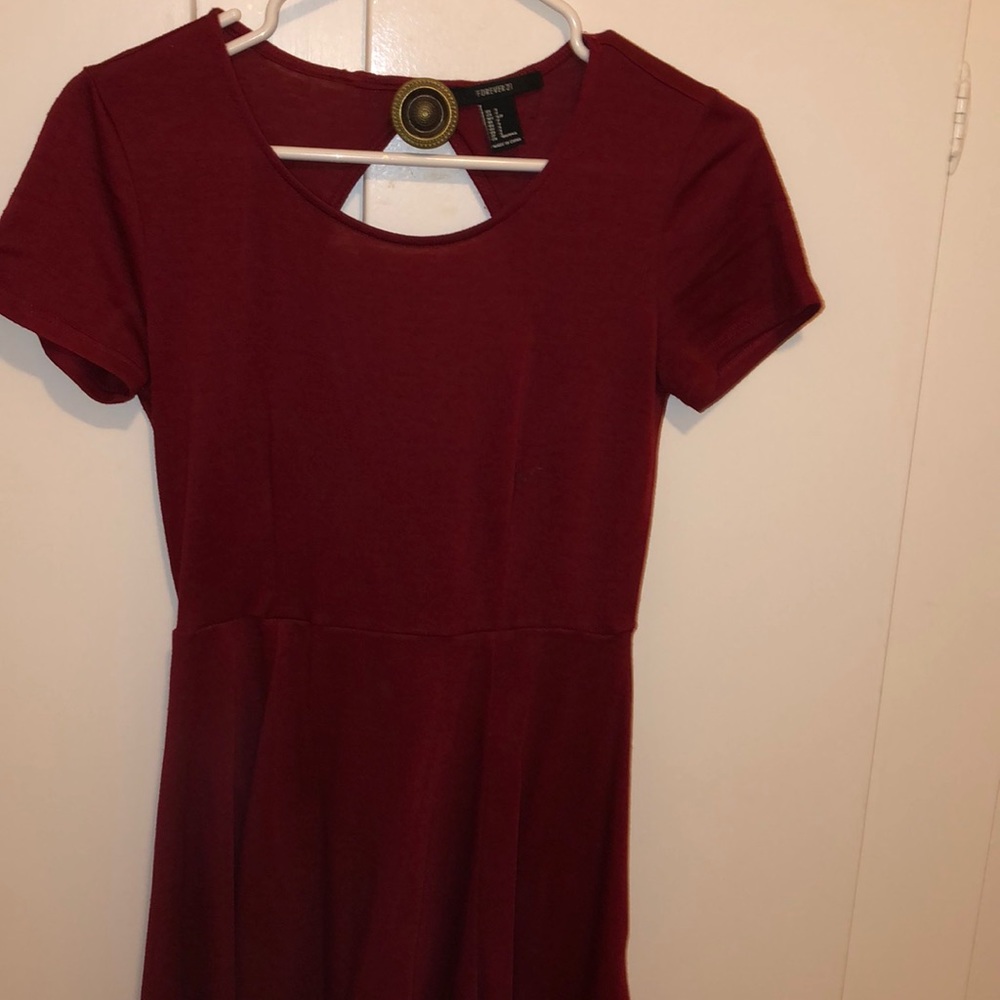 Burgundy mini sunflower dress